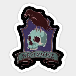 Nevermore: Spooky, Dark Raven Crowing Edgar Allan Poe Gothic Sticker